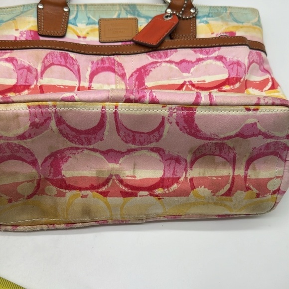 Coach Colorful Logo Lightweight Nylon Tote Bag CP6059 - Picture 2 of 16